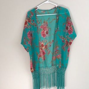 Floral Kimono Beach Cover-Up